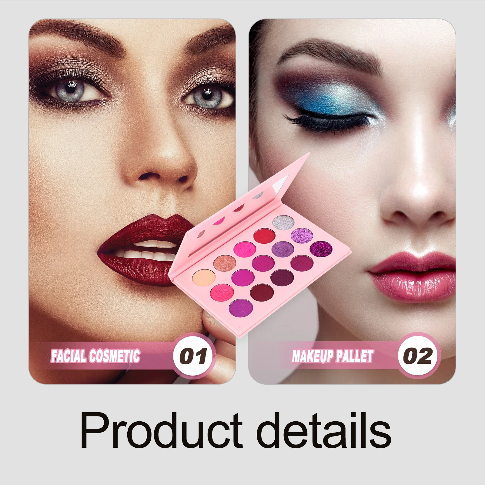 อายแชโดว์สี 15 สี Glitter แต่งหน้าขนาดกะทัดรัดสีสันสดใส High Rendering Miss