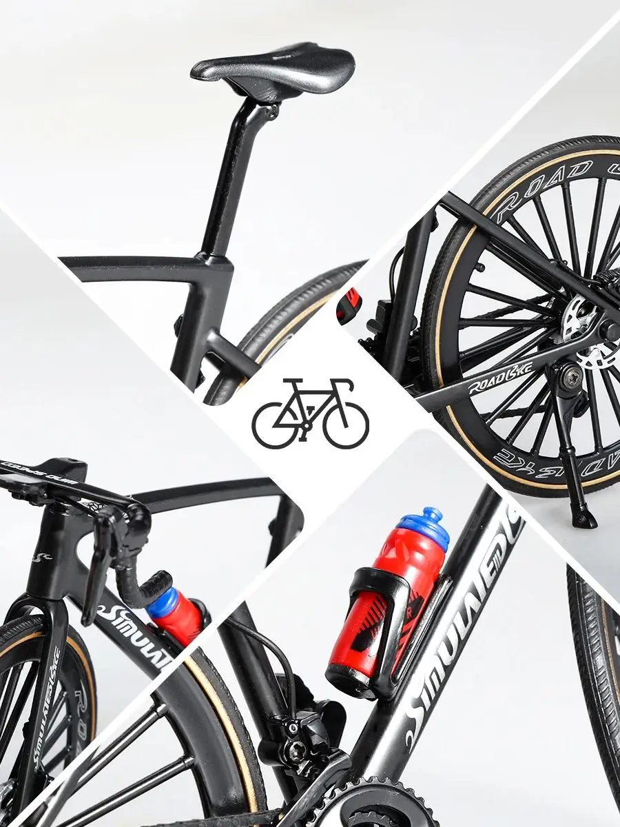 AliExpress NONE 1:8 alloy road and mountain bike models with base - an ideal gift for cycling enthusiasts of all ages, perfect for birthdays