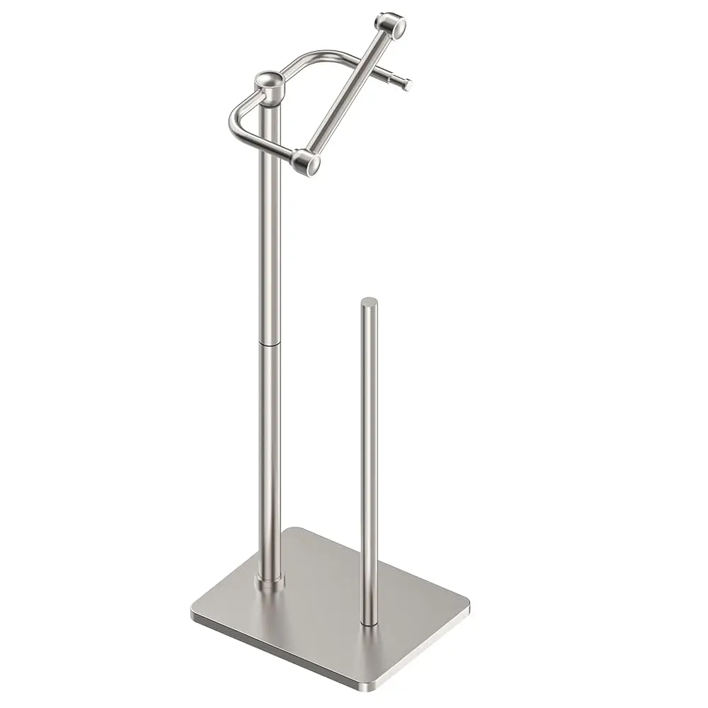 

Toilet Paper Holder Stand, Bathroom Toilet Paper Roll Holder Free Standing, Toilet Tissue Holder Stand with Post Pivoti