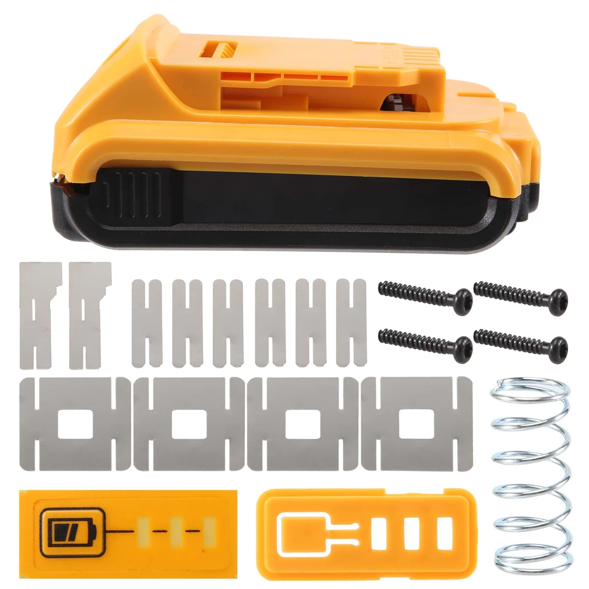 Imagem -02 - Caixa Plástica da Substituição da Bateria Tampa Peças para Dewalt 20v Dcb201dcb203dcb204dcb200 18v Li-ion Battery 3a 4a 5a