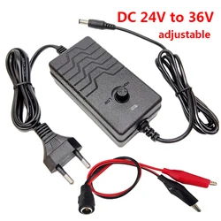 DC Adjustable Power Supply Universal Source 24v to 36v 2A 26V 28V 30V Power Supply Adapter 24 to 36 Volt DC Wire Cable