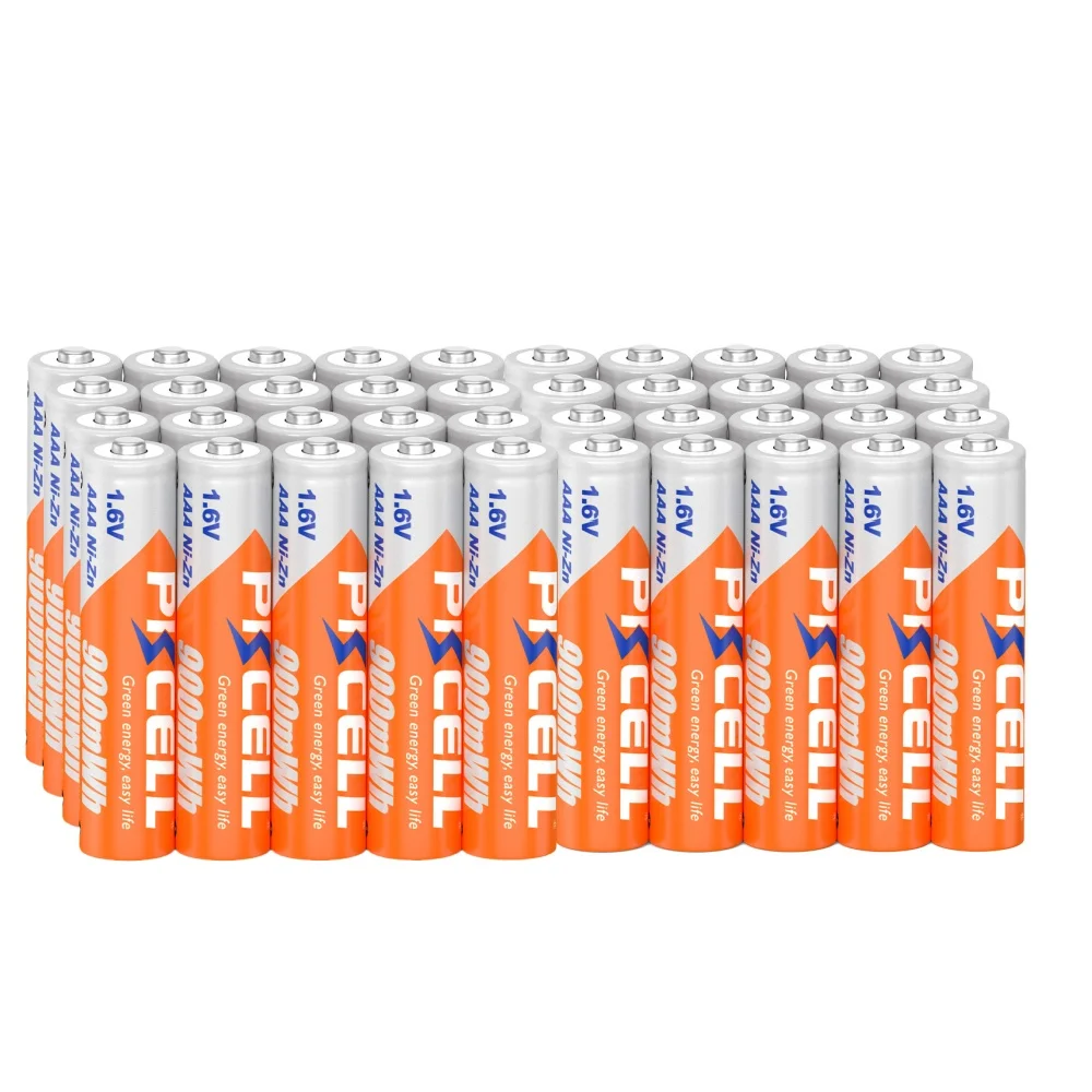 40Pcs PKCELL AAA 1.6V 900mWh Ni-Zn AAA Rechargeable Battery Batteries 3a nizn aaa batteries For Microphone Wireless Keyboard
