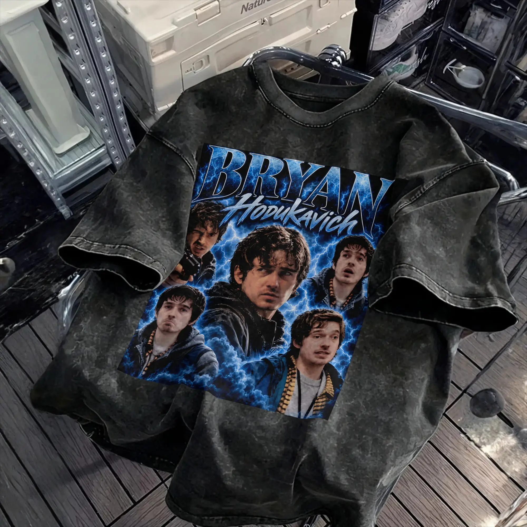 Resident Evil Movie Bryan Hodukavich Men T Shirt Washed  Tee Shirt Short Sleeve Crew Neck T-Shirts Pure Cotton Plus Size Tops