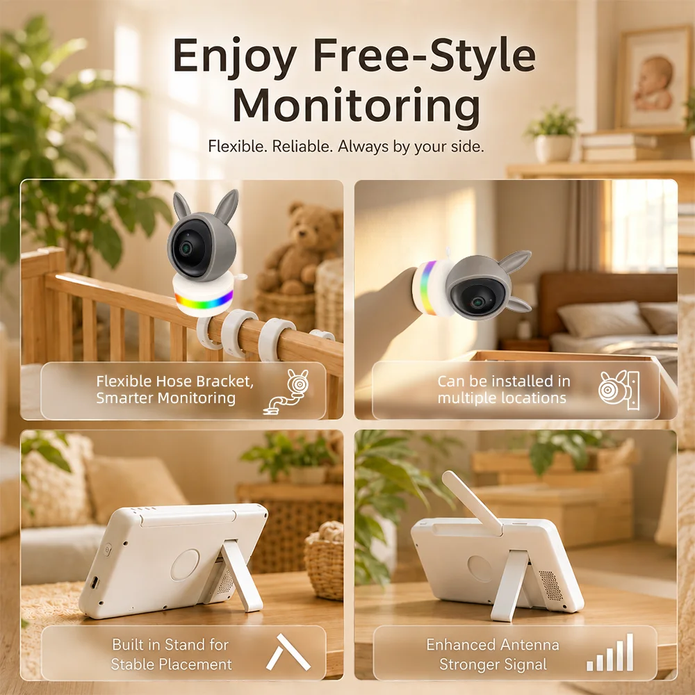 5-Inch WiFi Baby Monitor with Lullabies