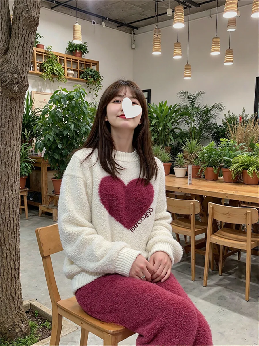 طقم بيجامة برقبة دائرية وأزرار للنساء مصنوع من مادة القطن لربيع الخريف وأكمام طويلة ملابس نوم بدلة داخلية مريحة وعصرية وحديثة #2