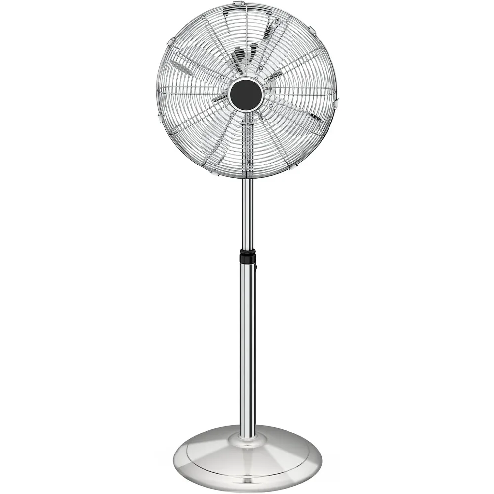 

16 Inch Stand Fan, Adjustable Heights, Ocillation 75°, 3 Settings Speeds, Low Noise, Quality Made Durable Fan