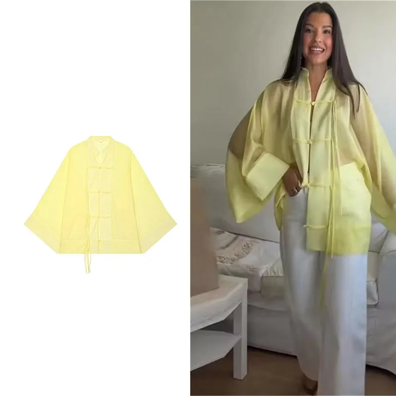 Guobioziy2026 Women's Loose Sheer Long-Sleeve Top Lightweight Sun-Protective Shirt Breathable Lazy-Style Casual Jacket