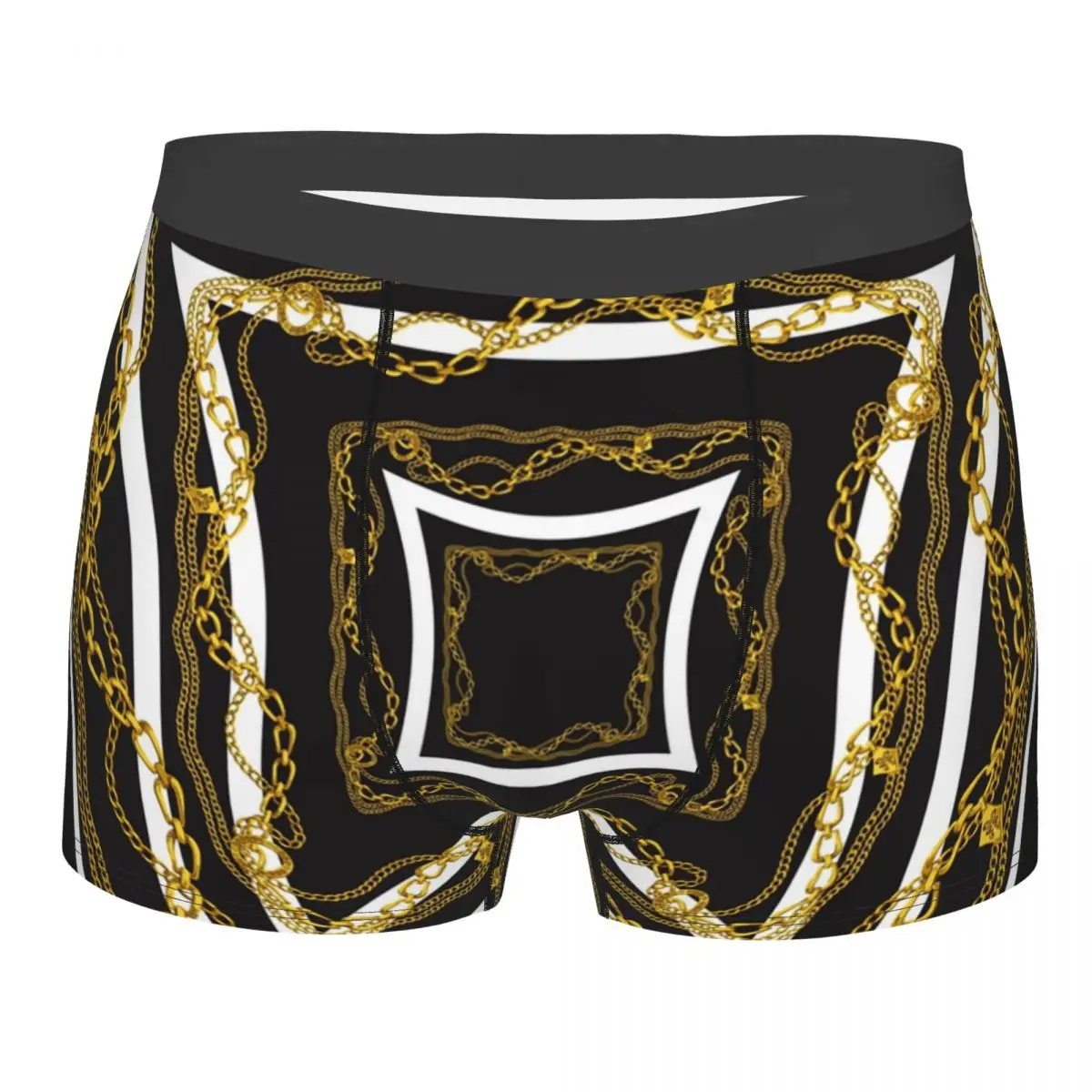 

Baroque Prints Greek Ornament GoldenMeander Meandros VINTAGE Underwear Men Sexy Print Customized Boxer Shorts Panties