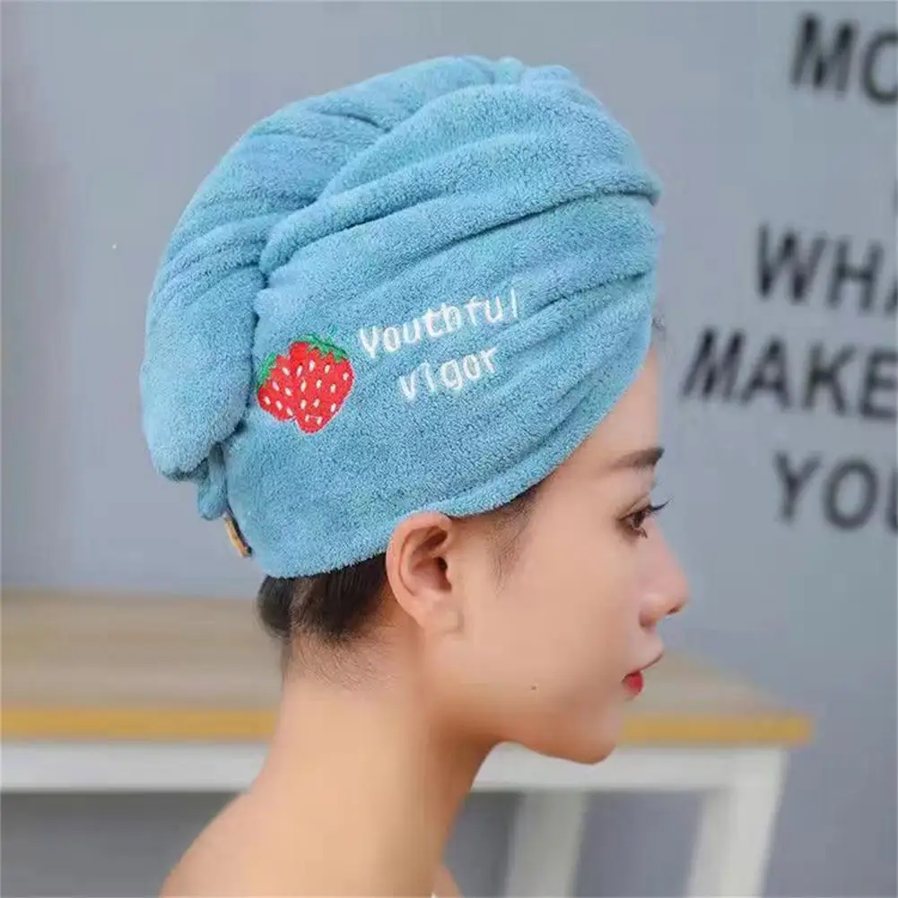 Easy to Clean Hair Drying Towel Coral Fleece Double Layer Excellent Thickened Softness Absorbent Hair Drying Towel