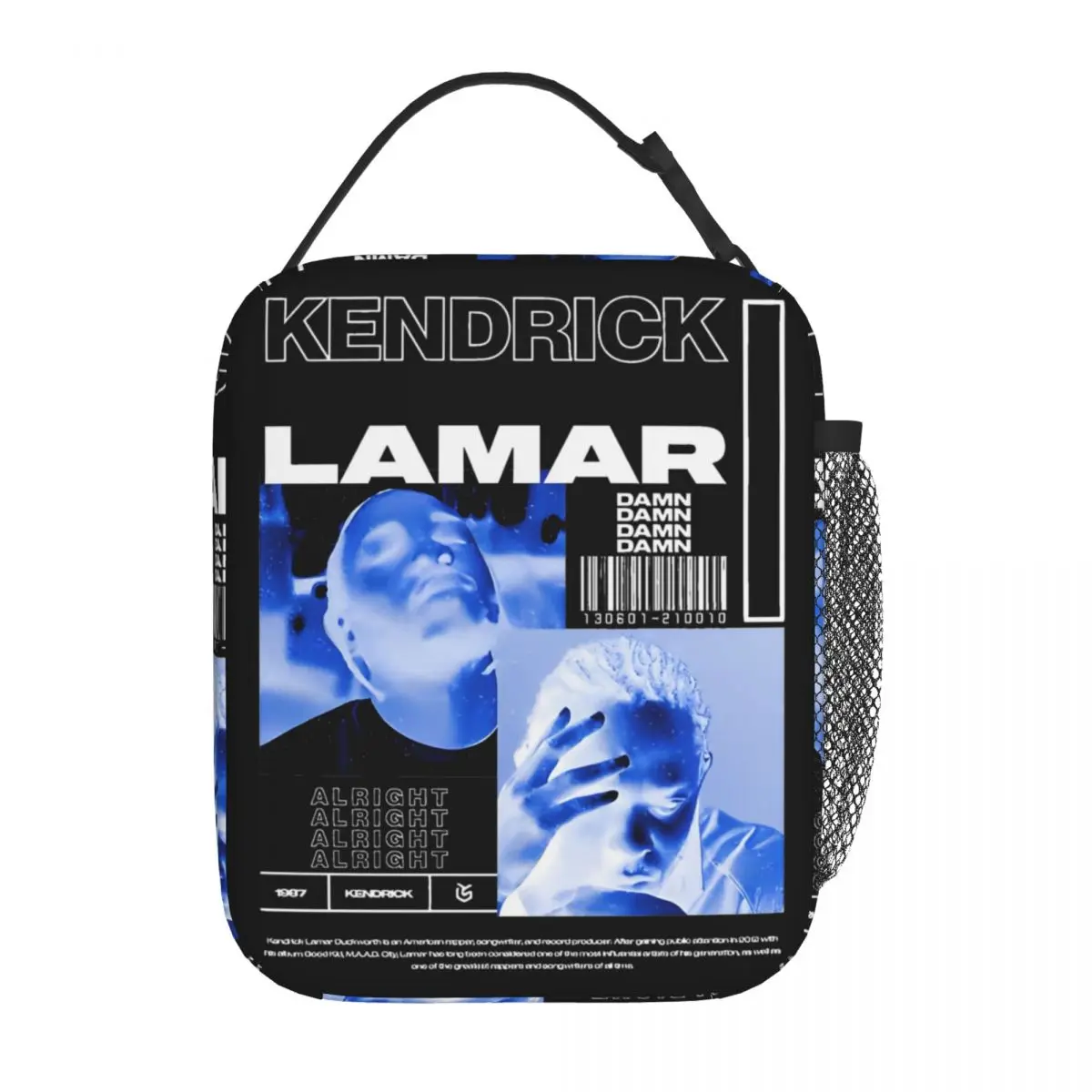 Kendrick Lamar Rapper Hip Hop Insulated Lunch Bags Food Container Bags Reusable Thermal Cooler Lunch Box For Travel