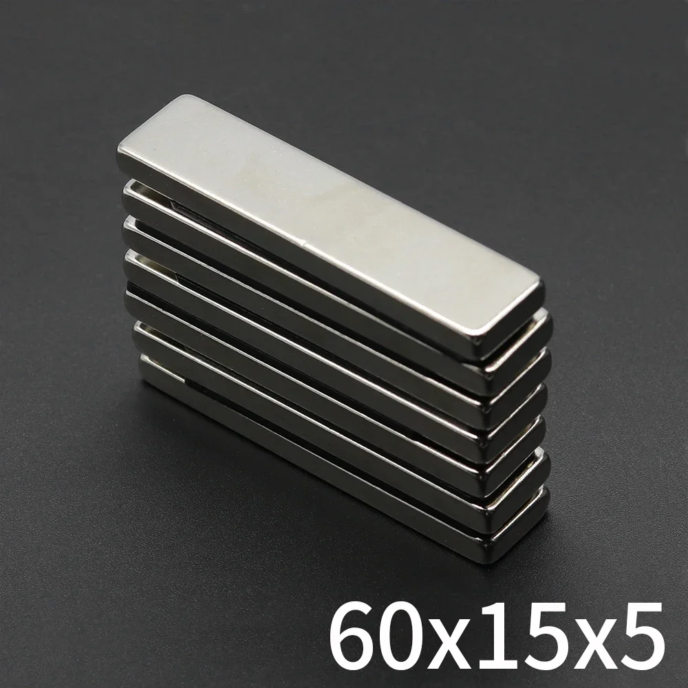 

60X15X5MM Block Super Strong Magnet Powerful Neodymium Magnets N35 NdfeB Permanent Magnetic imanes Refrigerator Magnet