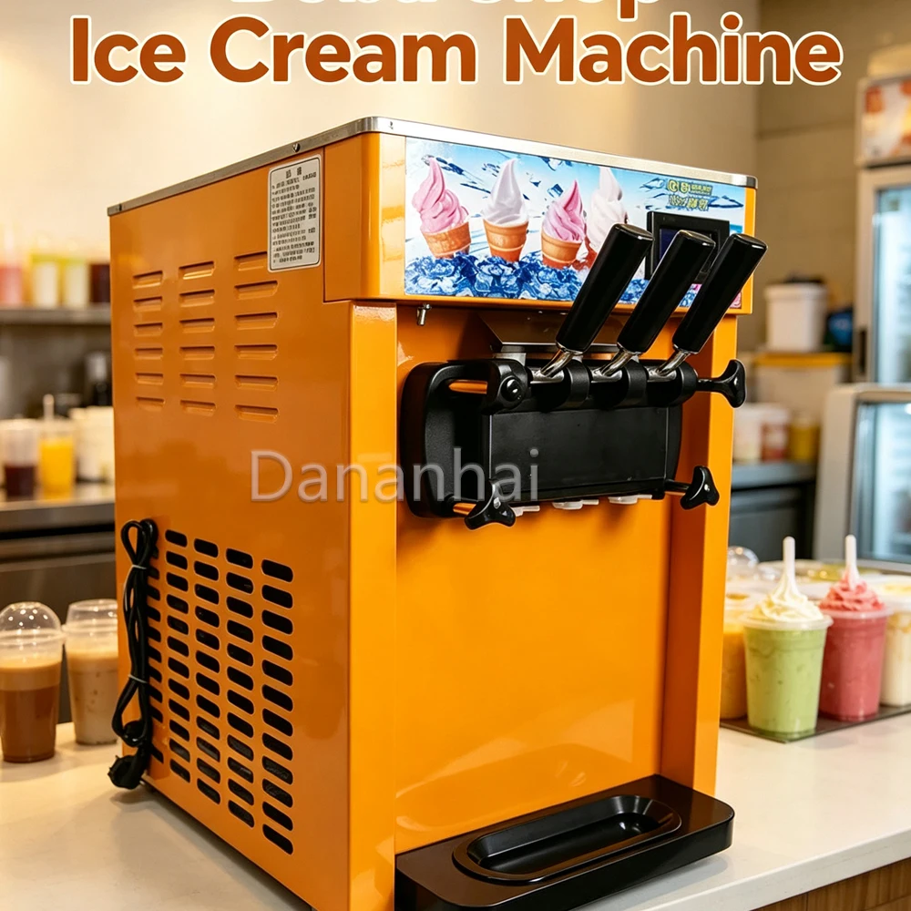 Commercial Soft Ice Cream Maker 18L/H Output 60KG Sturdy Body Sweet Cone Ice Cream Making Machine for Business Use