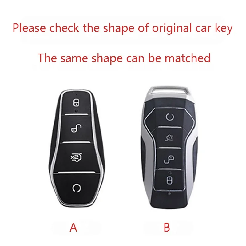مجموعة مفاتيح عن بعد من سبائك الزنك وحافظة حماية المفاتيح مناسبة لـ BYD Atto 3 Han EV Dolphin Lied Tang DM Qin PLUS Song Pro MAX Yuan #3