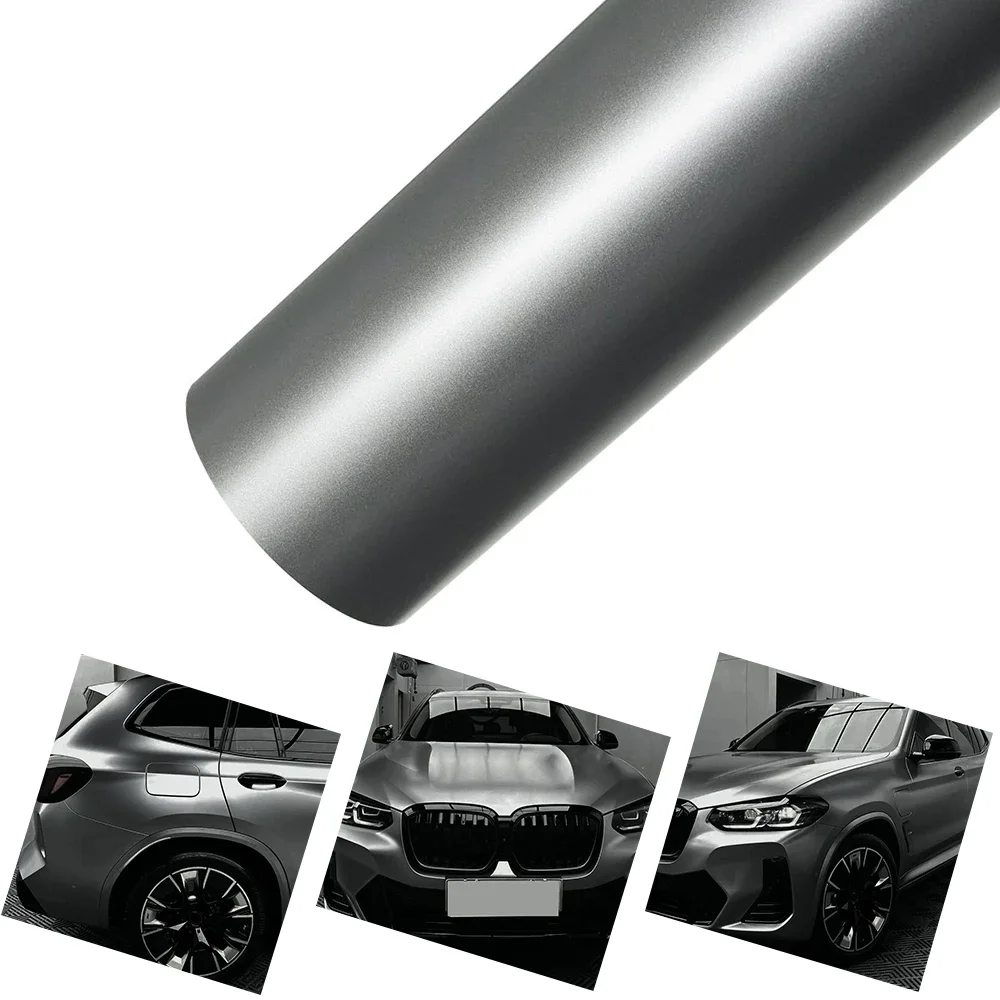 Auto Vinyl Film PET Matte Metallic Holzkohle Grau Auto Motorrad Wrap Aufkleber Selbstklebende Auto Kreative DIY Dekoration Zubehör