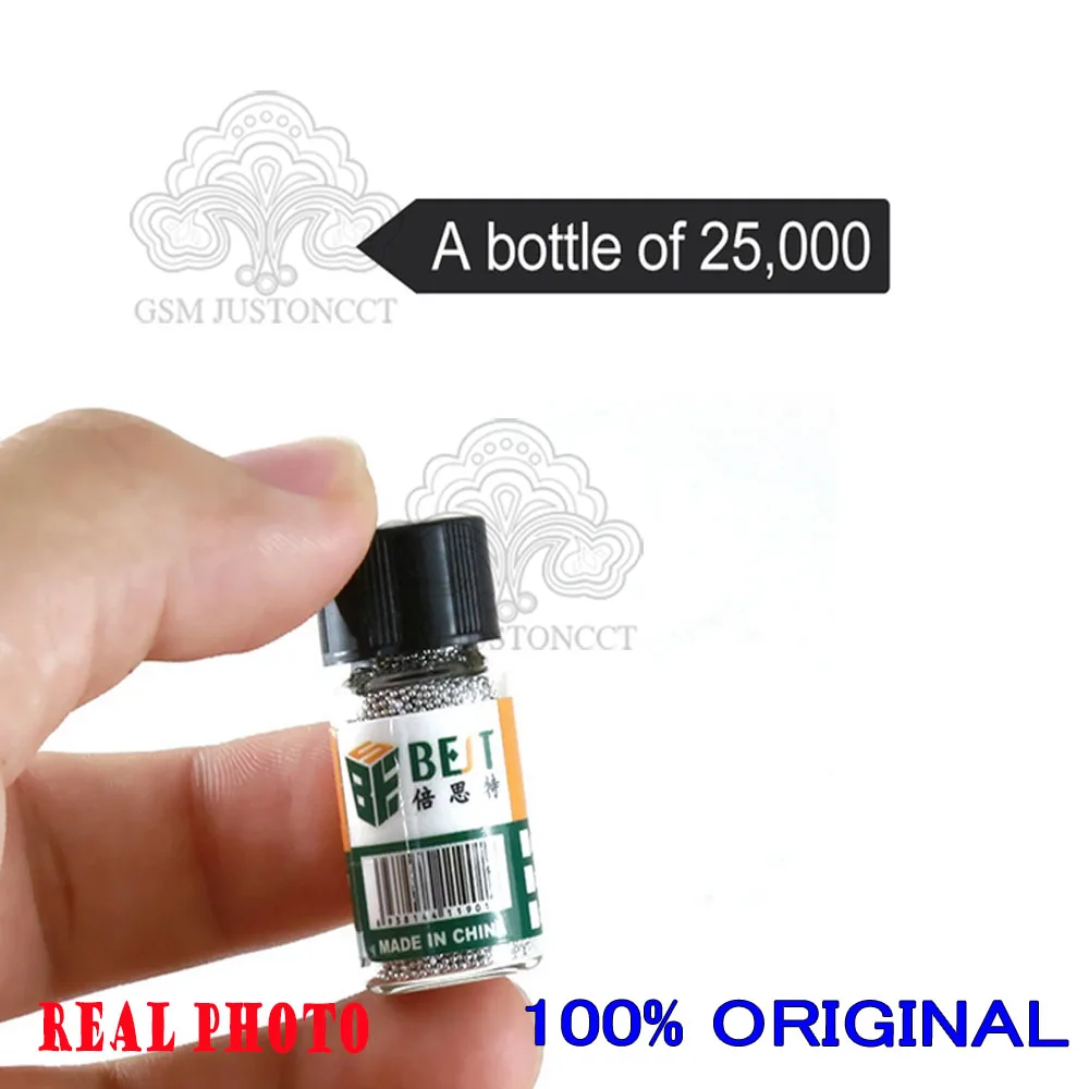 BGA Reballing Balls for IC Chip, Soldering Accessories, Solder Ball Tin Material, BST-505 0.2-0.76mm 25000Pcs per Bottle