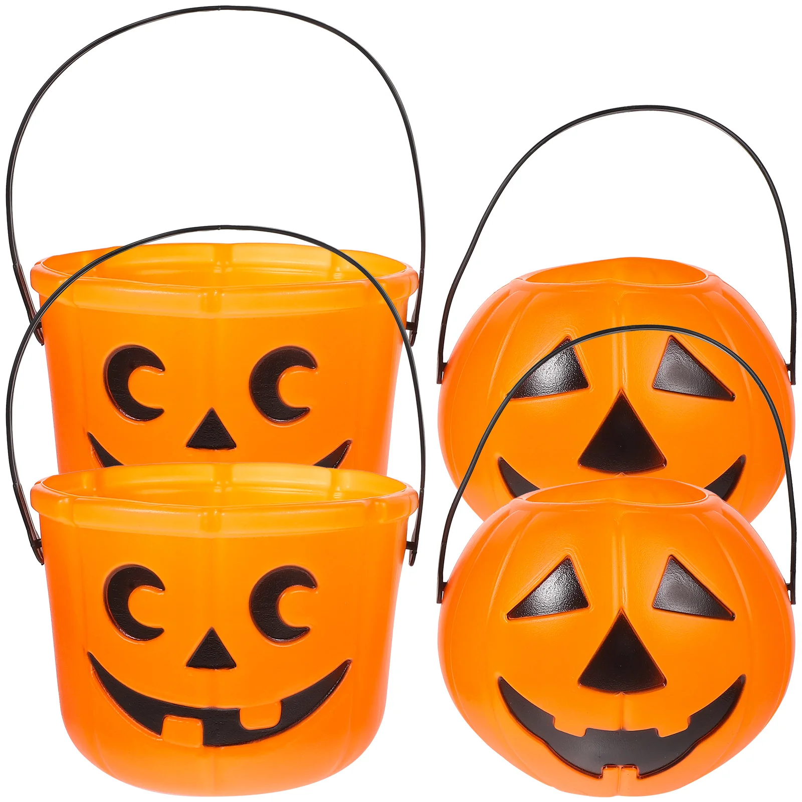 

4 Pcs Candy Bucket Creative Halloween Holder Pumpkin The Gift Plastic Jar Treats Trick or