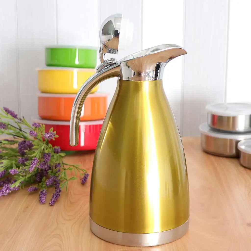 Stainless Steel Thermal Carafe Bottle 2L Pot for Coffee Tea Water Pot