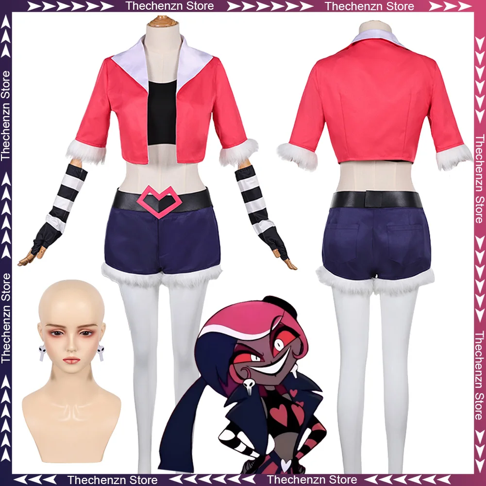 

Нарядное платье, бархатный косплей для женщин, одежда, серьги, ТВ, Helluva, косплей, костюм босса, Хэллоуин, женские праздничные наряды для взрослых