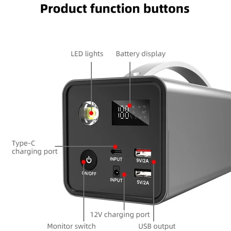 300W Portable Power Station 68000mAh solar generetor   Outdoor Vehicle Emergency Starting Powers Supply, Mobile power Supply