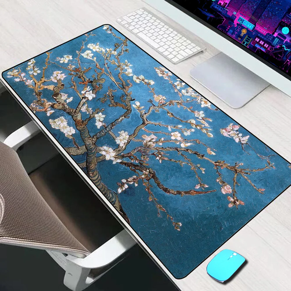 Almond Blossoms Van Gogh Large Mouse Pad Gaming Accessories Mouse Mat Laptop Keyboard Mat PC Gamer Desk Pad Computer Mousepad