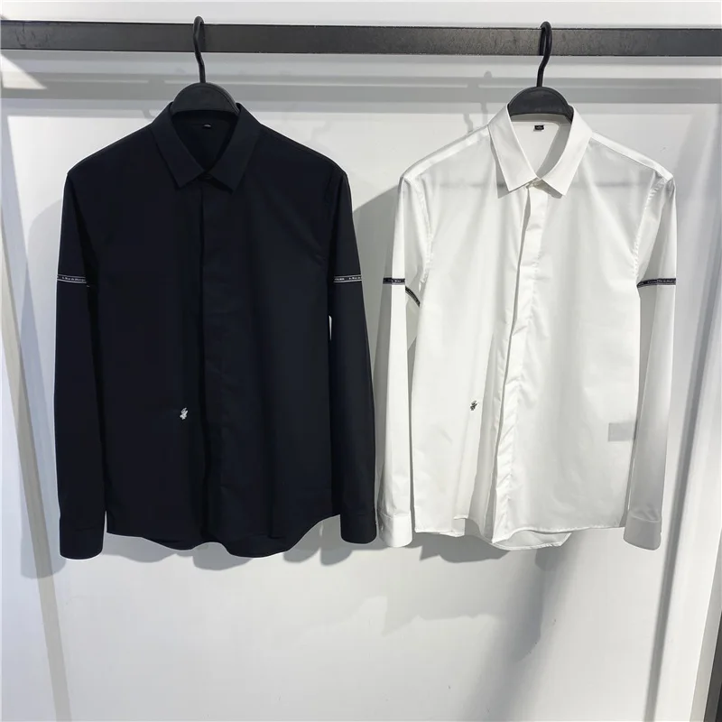 European men's clothing, seasonal fashion, men's clothing lining, European station shirt, crown embroidery, business