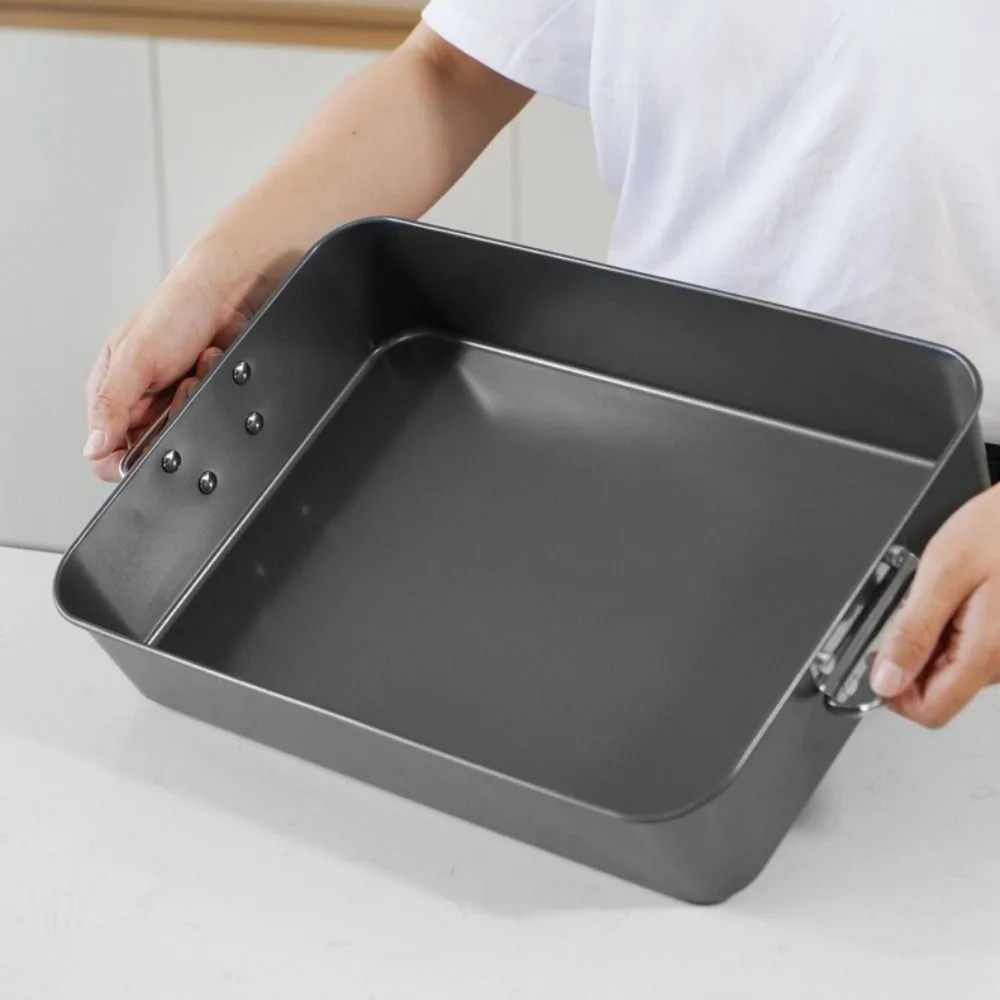 Easy To Clean Rectangular Chicken Roasting Pan Carbon Steel with Handle Lasagna Pan Nonstick Thickened Cake Pan Bakery