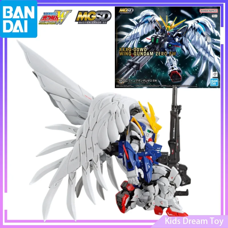 Bandai in Stock Original MGSD GUNDAM Anime Figures XXXG-00W0 Wing Gundam Zero EW Action Figures Toys Collectible Model for Kids