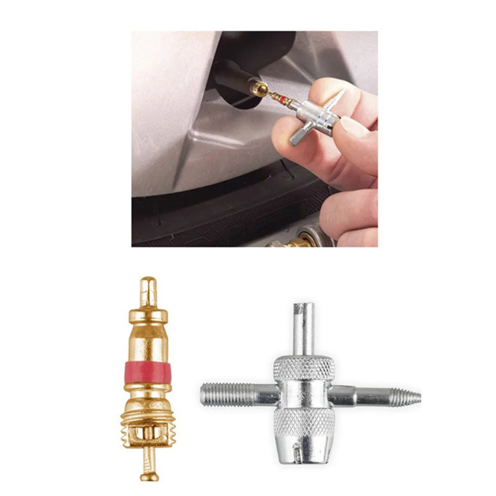 Valve Core Tire Remover Tool 5 Pieces/set CarTire Repair For Cars/bikes Metal Silver/Gold/Red Tyre Cleaning Tool view 3