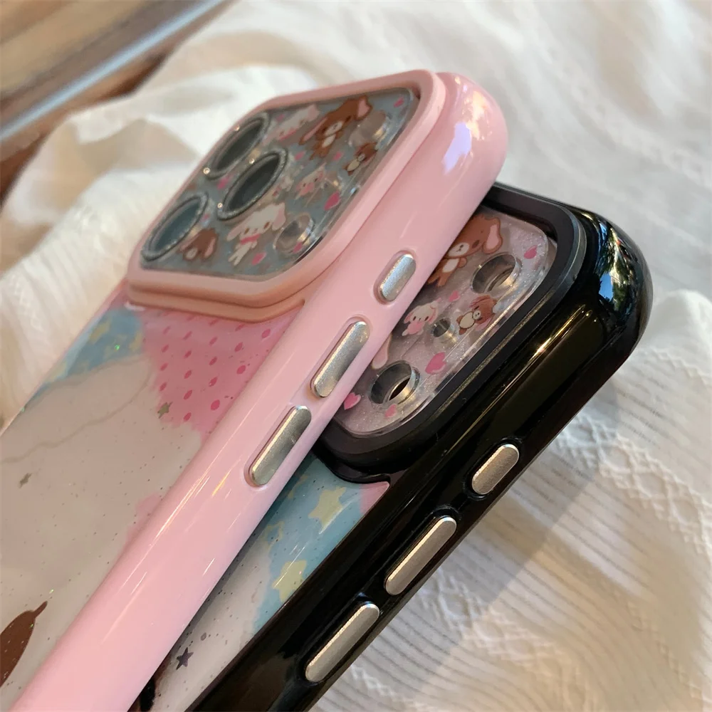 Kawaii الحلوى الأرنب بريق قضية الهاتف آيفون 17 برو 13 14 15 16 برو ماكس غطاء مع عدسة فيلم لطيف الكرتون الغطاء الواقي #5