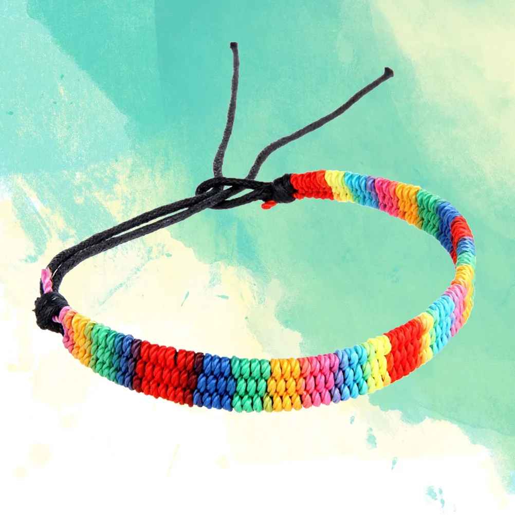 

Colorful Hand Rope For Women Braided Silk Cord Woven Bracelet Stylish Chic Jewelry Gift Multicolor Wide Side Decor