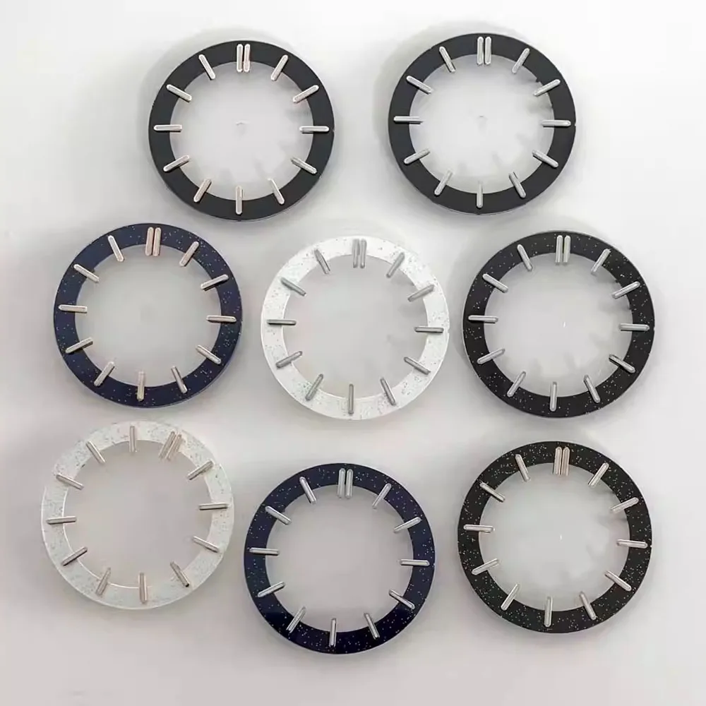 

31.8mm Watch Dial Green Luminous Dial for NH70 Movement Round Dials Silver/Rose Nails Watch Face Modified Accessories