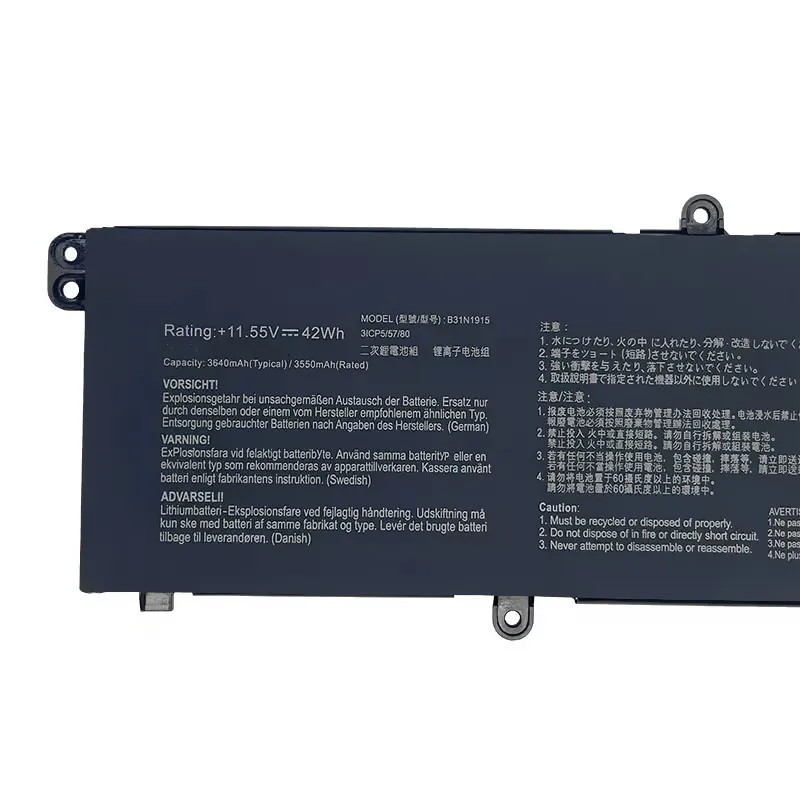 Imagem -06 - Bateria do Portátil para Asus C31n1915 11.55v 42wh Br1100cka B1400cepe L1400cda B1500c Notebook