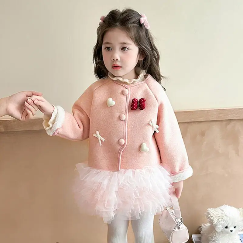 

Куртка в стиле аниме с героями мультфильмов для девочек, осень-зима 2025, новая детская мода, толстые теплые топы Kawaii, милая и удобная мягкая одежда