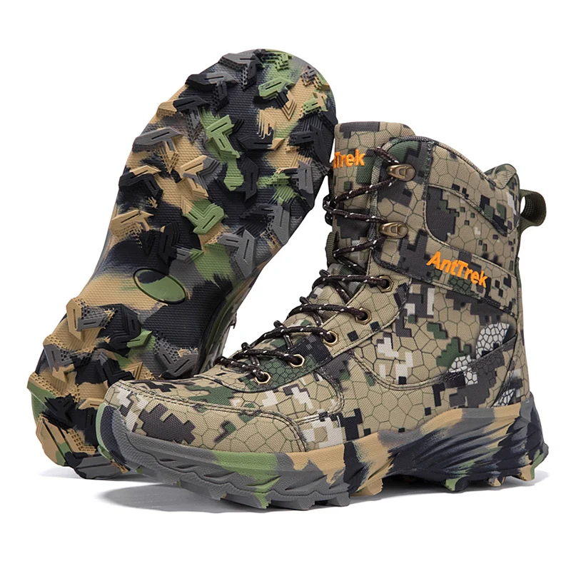 

Men's High Top Camouflage Hunting Boots Desert Tactical Trainning Boots Outdoor Hiking Wear-Resistant Mountaineering Shoes
