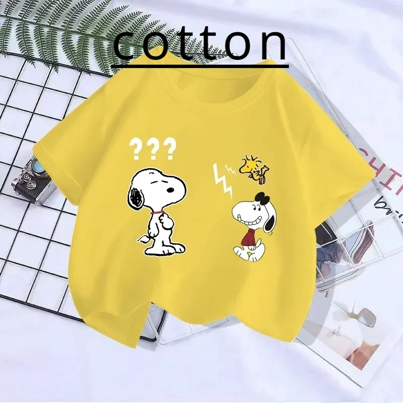 

Baby Boy Girl Cotton Tshirt 2024 Summmer Cute Snoopy T Shirt Kids Girls Boys Short Sleeve Cartoon Tee Tops Children Clothes