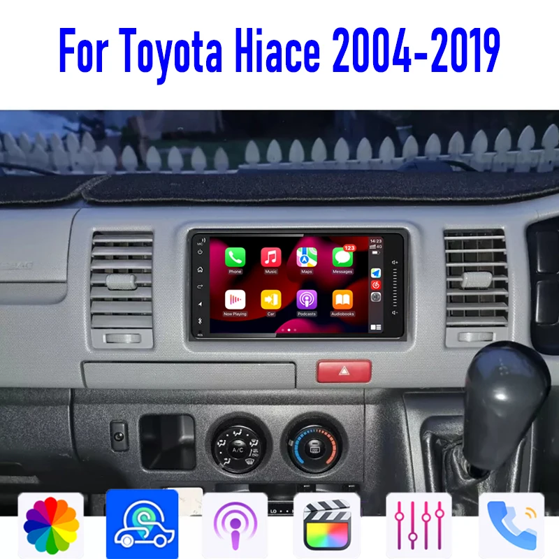

7" For Toyota Hiace 2004-2019 Apple Carplay Android Auto Car Stereo Radio Wireless Reversing Image Camera Navi 4-64GB WIFI GPS