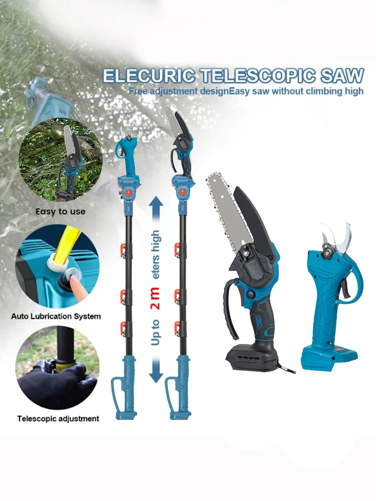 

Electric Chainsaw Telescoping Pole 6 inch Saw 3 IN 1 Pruner High Branch Saw Garden Tree Pruning Tool For Makita 21V Battery