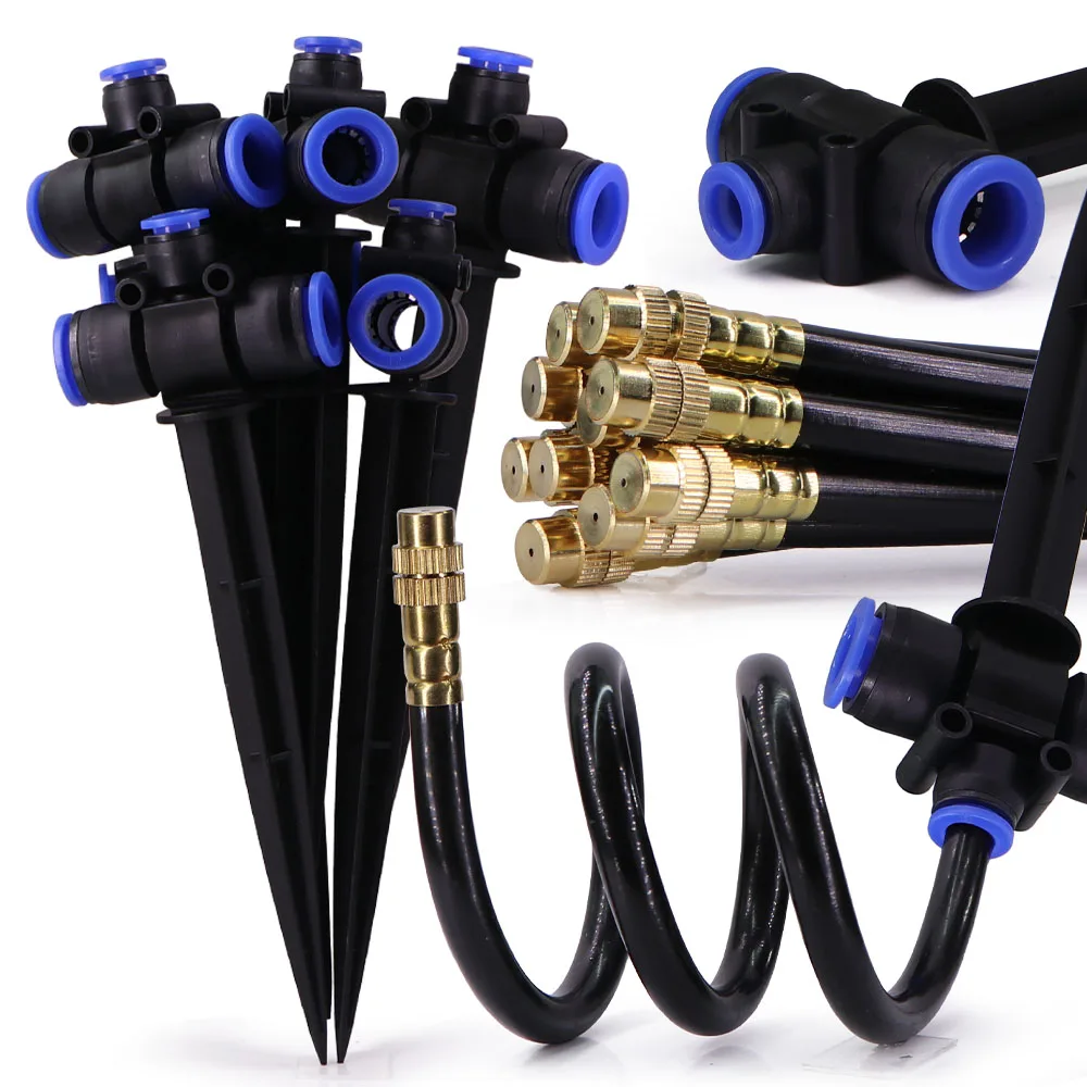 20/30/50cm 360° Free-bend Misting Sprinkler w/ Stake for 3/8