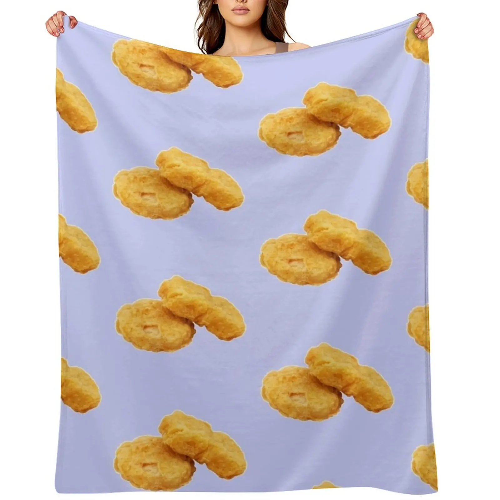 

Crispy Deep Fried Chicken Nuggets Nugs Lover Gift Throw Blanket Warm Decorative Throw Extra Large Throw decorative Blankets