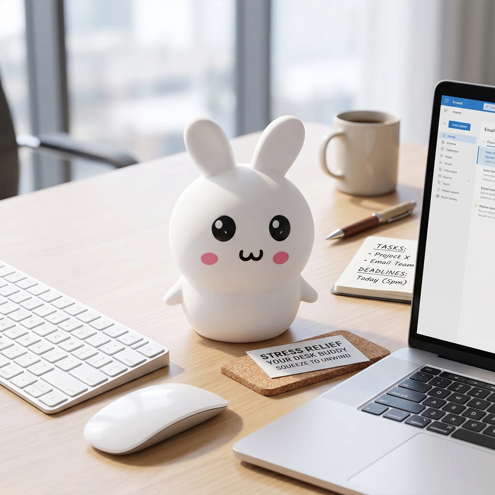 Fun Sensory Fidget Toys Slow Rebound Interactive Bunny Doll Stress Ball Squeezable Decompression Toys for Office & Daily Use