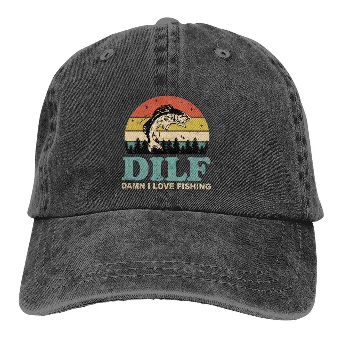 Summer Cap Sun Visor DILF Damn I Love Fishing Retro Vintage Sunset Hip Hop Caps Fishing Cowboy Hat Peaked Hats