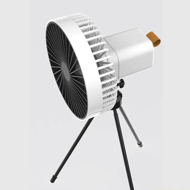 1200mAh Portable Hanging Fan USB Rechargeable Tripod Fan Air Cooler Camping Fan 3 Speed Ceiling Fan Desk Fan for Unisex