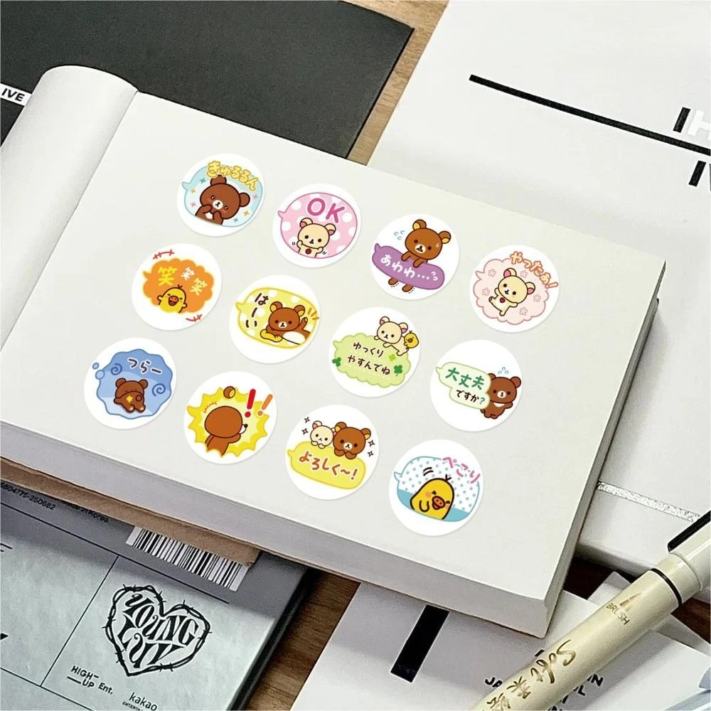 500 Stück Kawaii Cartoon Rilakkuma Anime Aufkleber DIY Handy Gepäck Scrapbook Kinder Geburtstagsgeschenke Spielzeug Niedliche Aufkleber Sticker – Detail 8