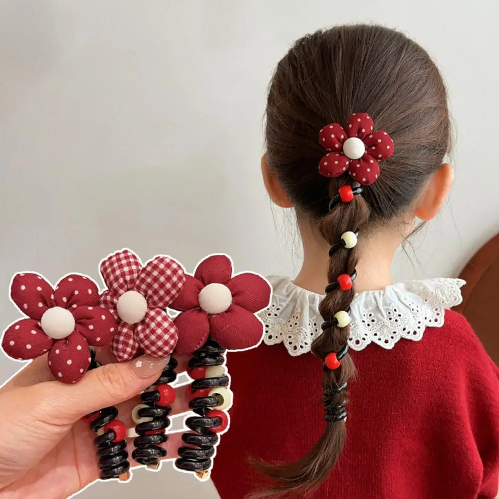 Women Hair Ties Elegant Butterfly Faux Pearl Hair Ties Set Women's Braided Elastic Hair Accessories 4 Pieces Ropes