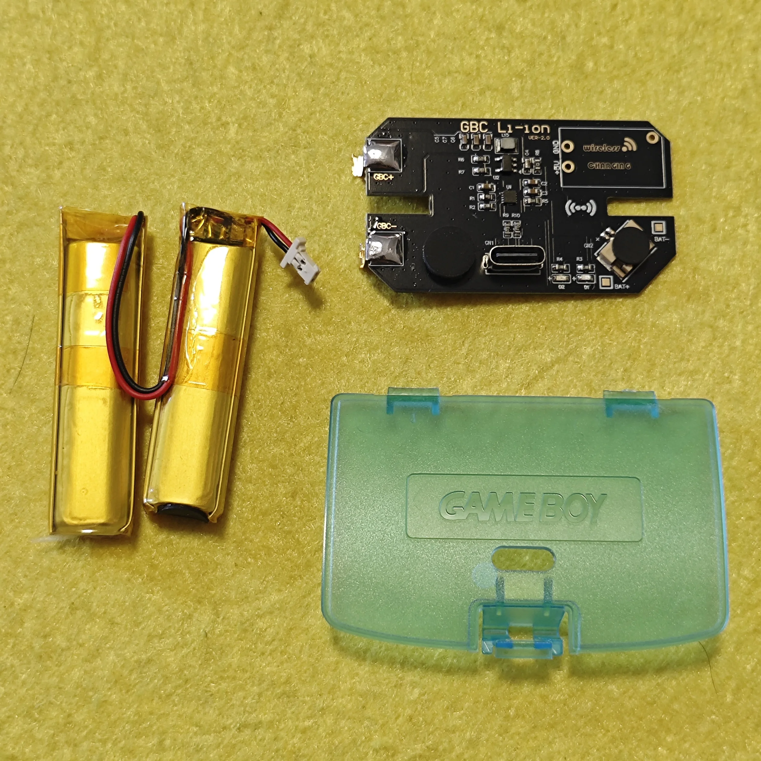 For Game Boy Color 1800mAH lithium battery Rechargeable lithium battery module for GBC Uninstallable