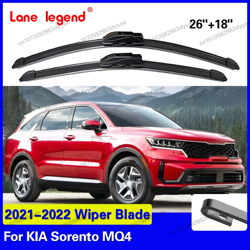 

For KIA Sorento MQ4 2021 - 2022 2Pcs Front Windshield Wiper Blades Windscreen Wipers Car Accessories 26"+18"