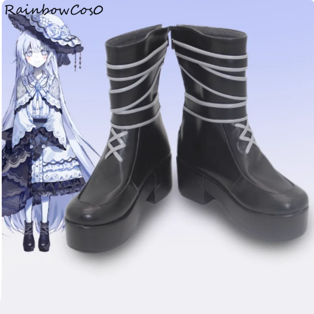 月城ゆき 魔法少女魔女裁判 コスプレ靴 ブーツ ゲーム アニメ ハロウィン クリスマス RainbowCos0 W5503