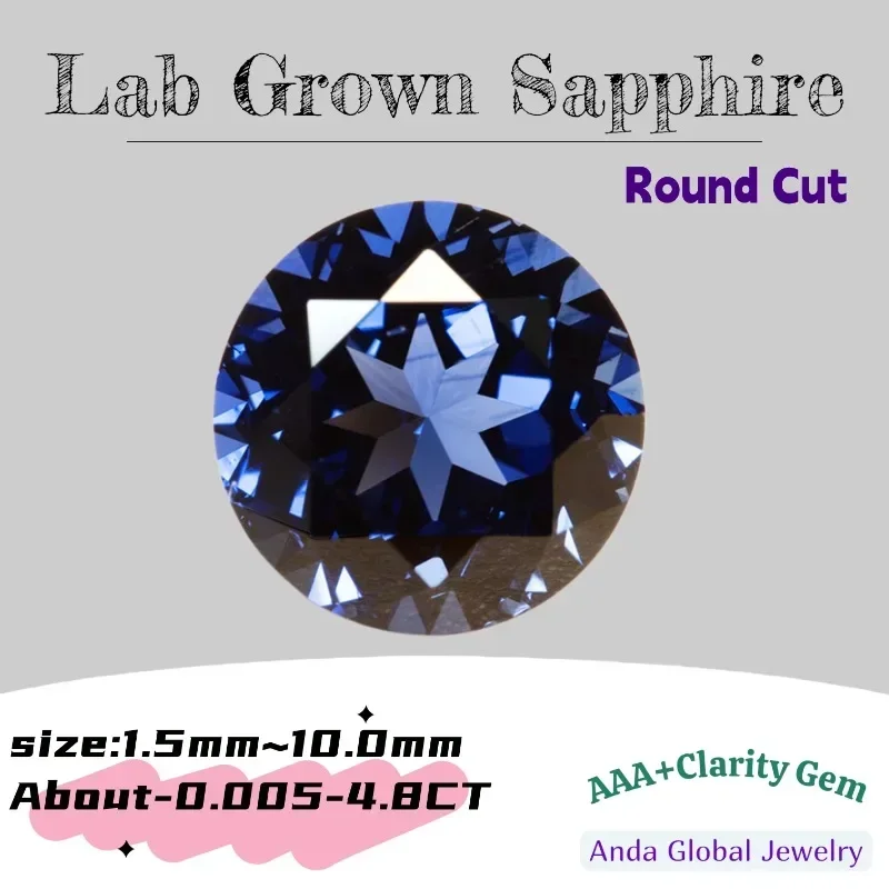 

M-M-Lab Grown Sapphire Royal Blue Color Round Cut AAA+Clarity for Jewelry Setting&Custom Design Selectable AGL Certificate