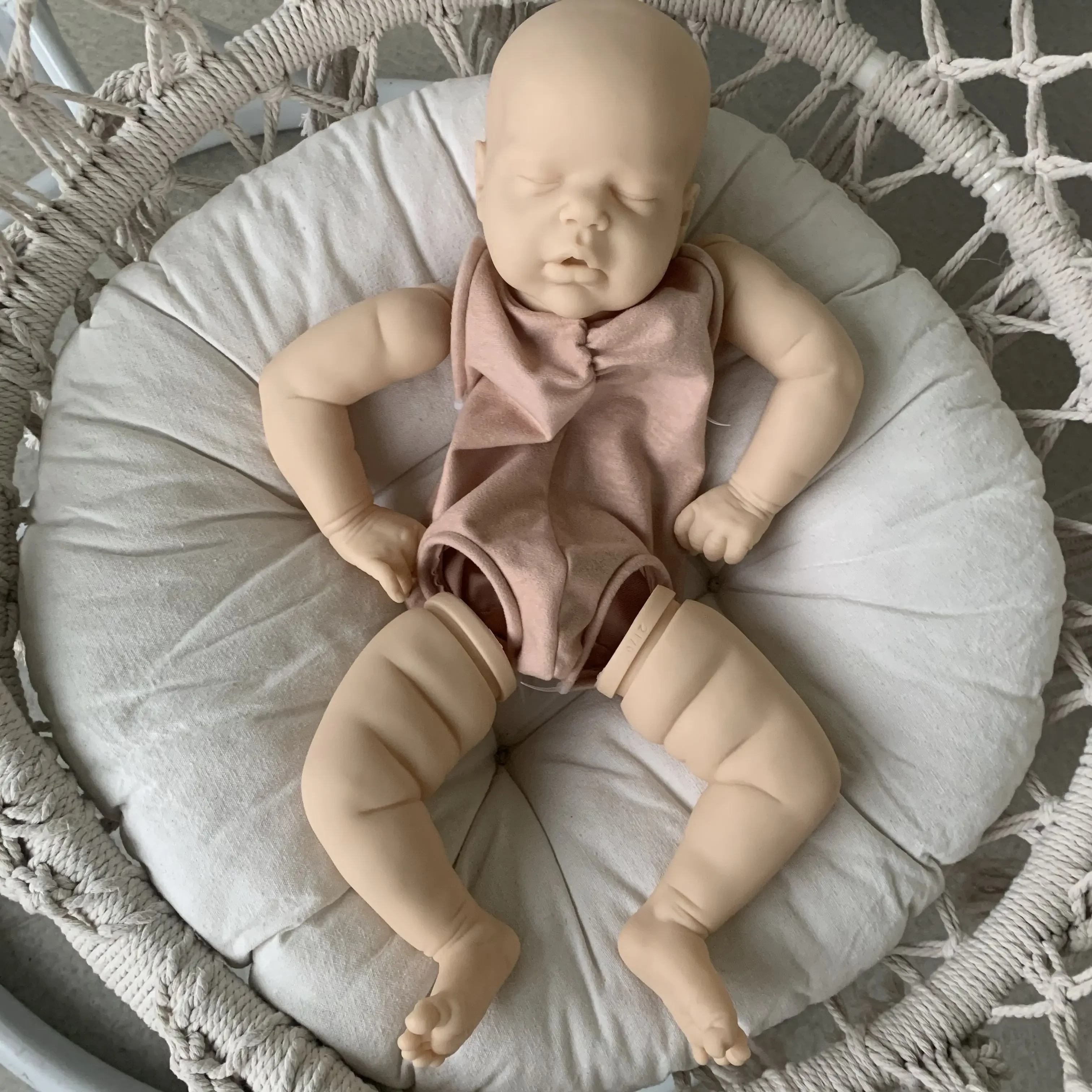 SINO-BB 22inch Reborn Doll Kit Alexis Sleeping Baby Girl Unpainted DIY Doll Parts