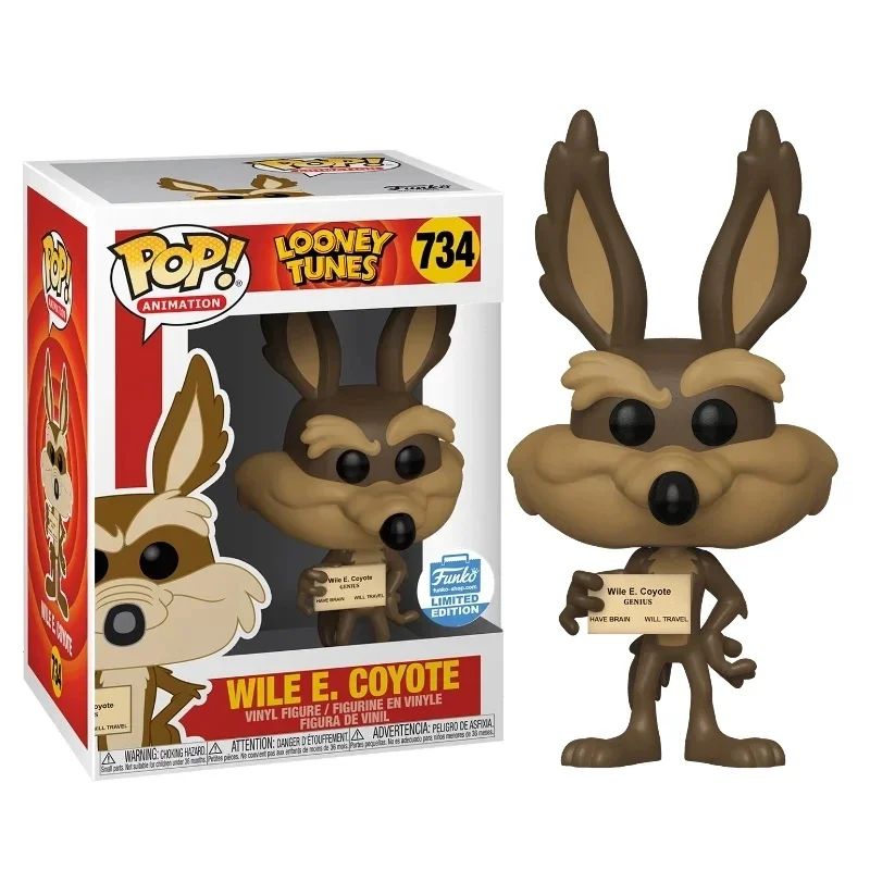 ¡Nuevo FUNKO POP 2024! ¡Túnicas de looney! Wile E. Coyote # 734 Wile E. Coyote Genius Have Brain Will Travel figuras de acción de juguete de vinilo